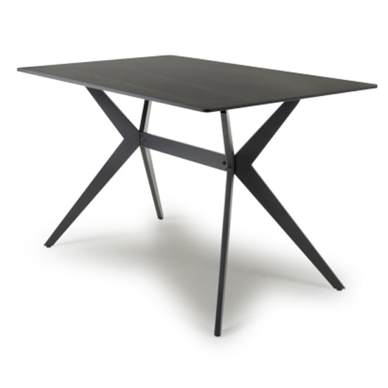 Tarsus Small Ceramic Top Dining Table In Black