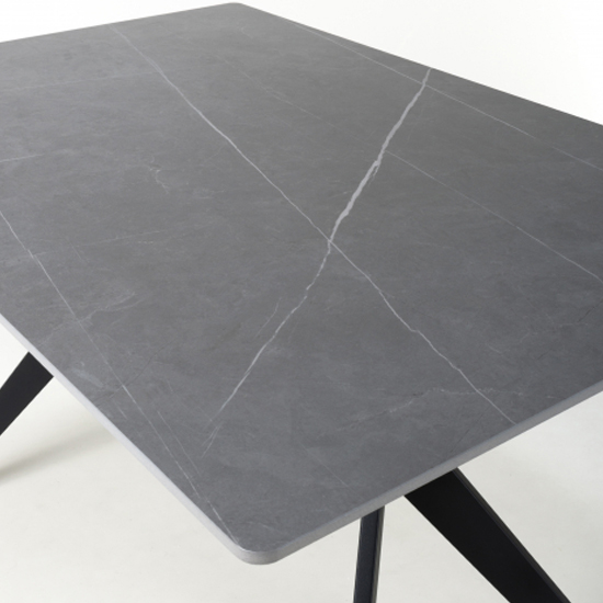 Tarsus Small Ceramic Top Dining Table In Grey Furniture in Fashion