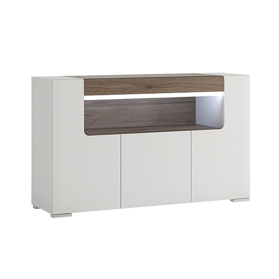 Read more about Tartu high gloss sideboard 3 doors with white with led