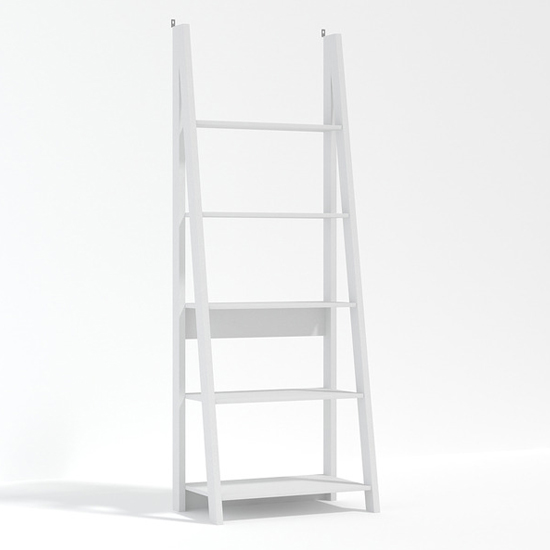 Tarvie Wooden Ladder Style Bookcase In White_2