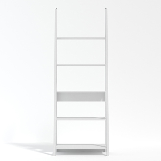 Tarvie Wooden Ladder Style Bookcase In White_3