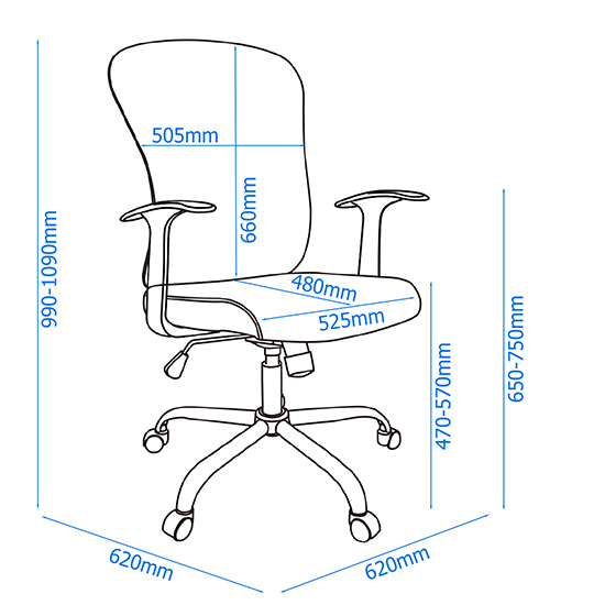 Tarvin Mesh Fabric Home And Office Chair In Blue