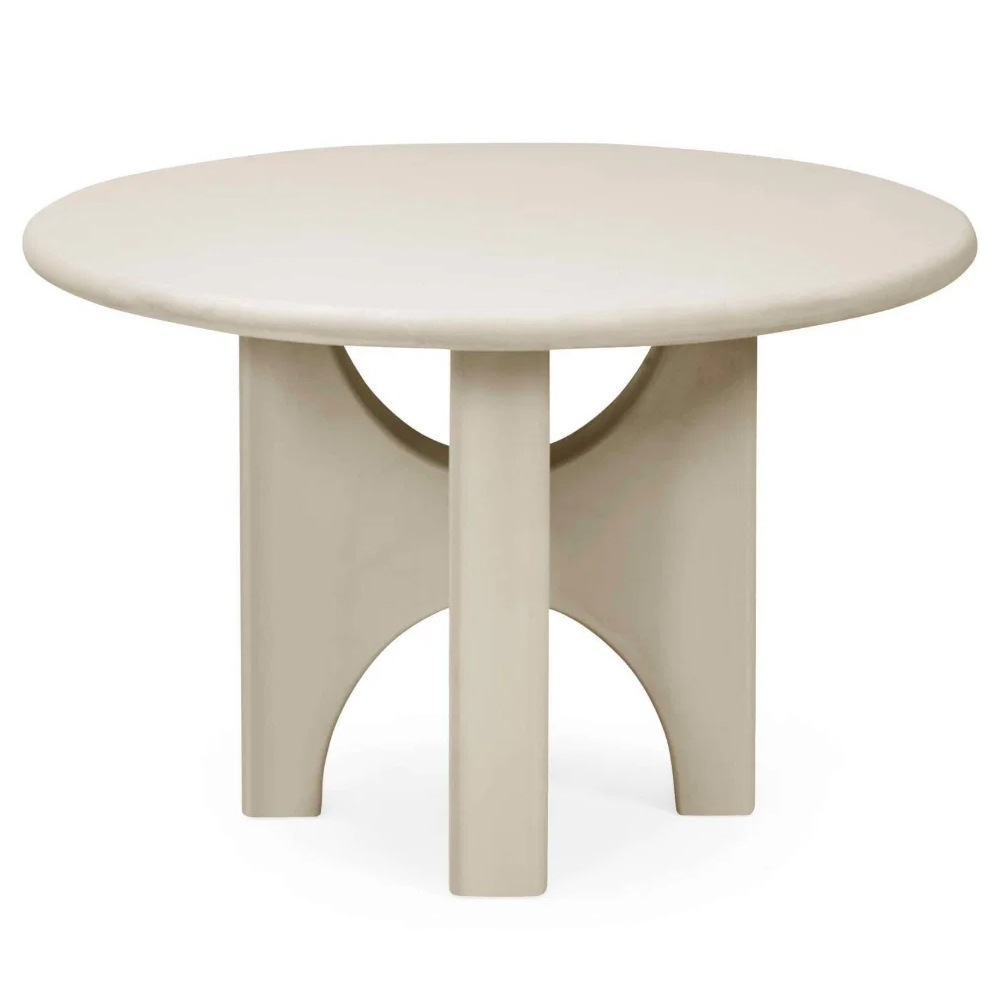 Tarvio Round Stone Effect Dining Table in Grey