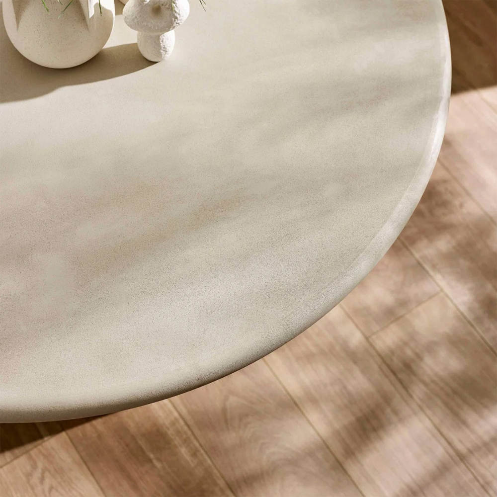 Tarvio Round Stone Effect Dining Table in Grey