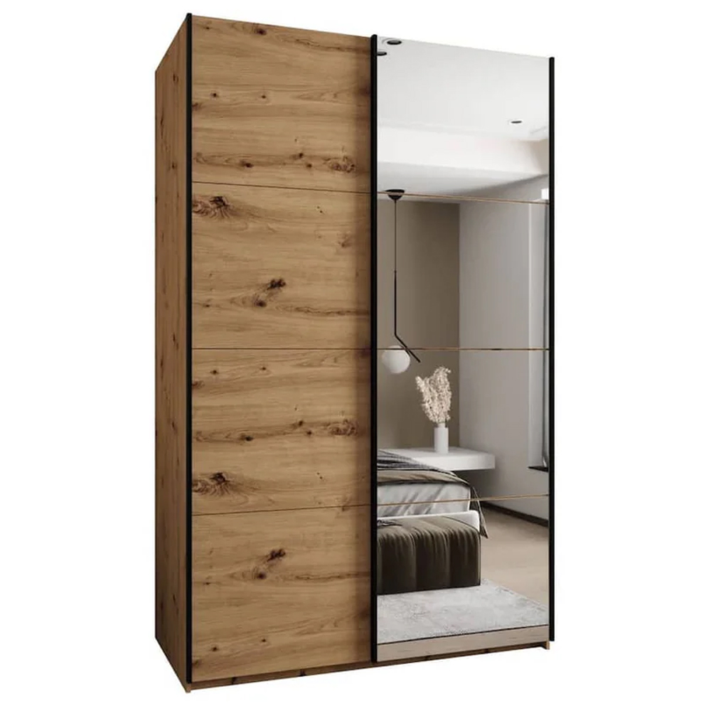 Tarzana III Wooden Wardrobe With 2 Sliding Doors In Artisan Oak