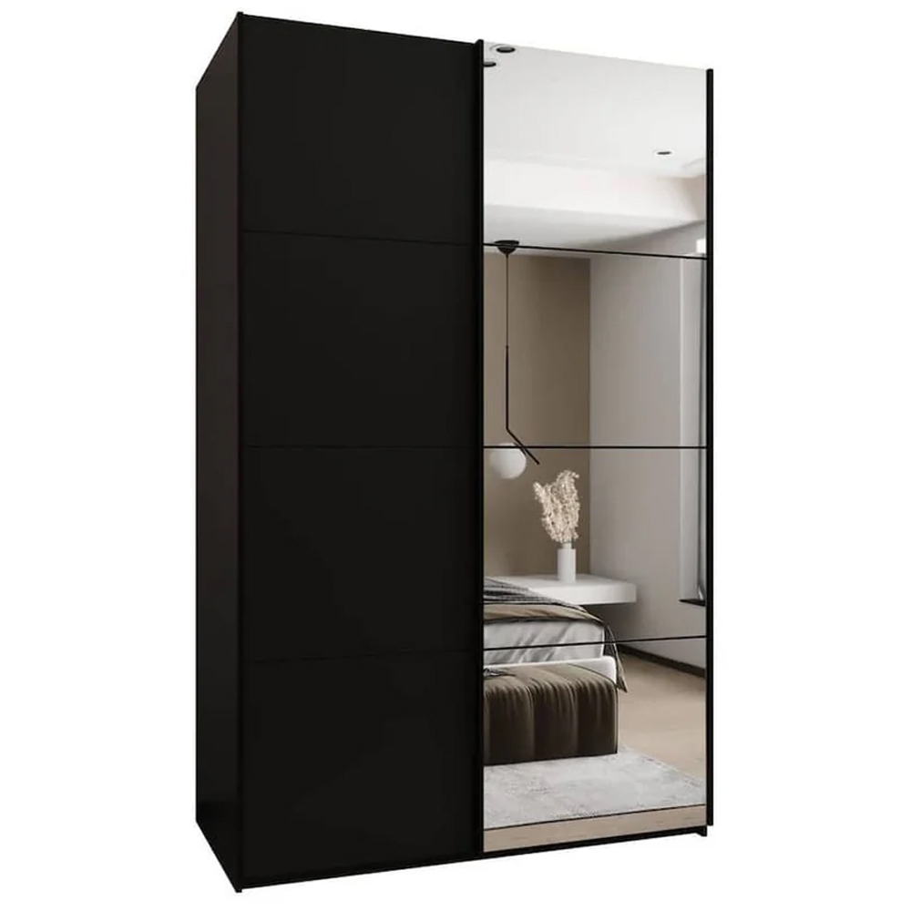 Tarzana III Wooden Wardrobe With 2 Sliding Doors In Black