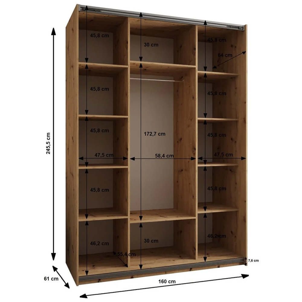 Tarzana III Wooden Wardrobe With 2 Sliding Doors In White