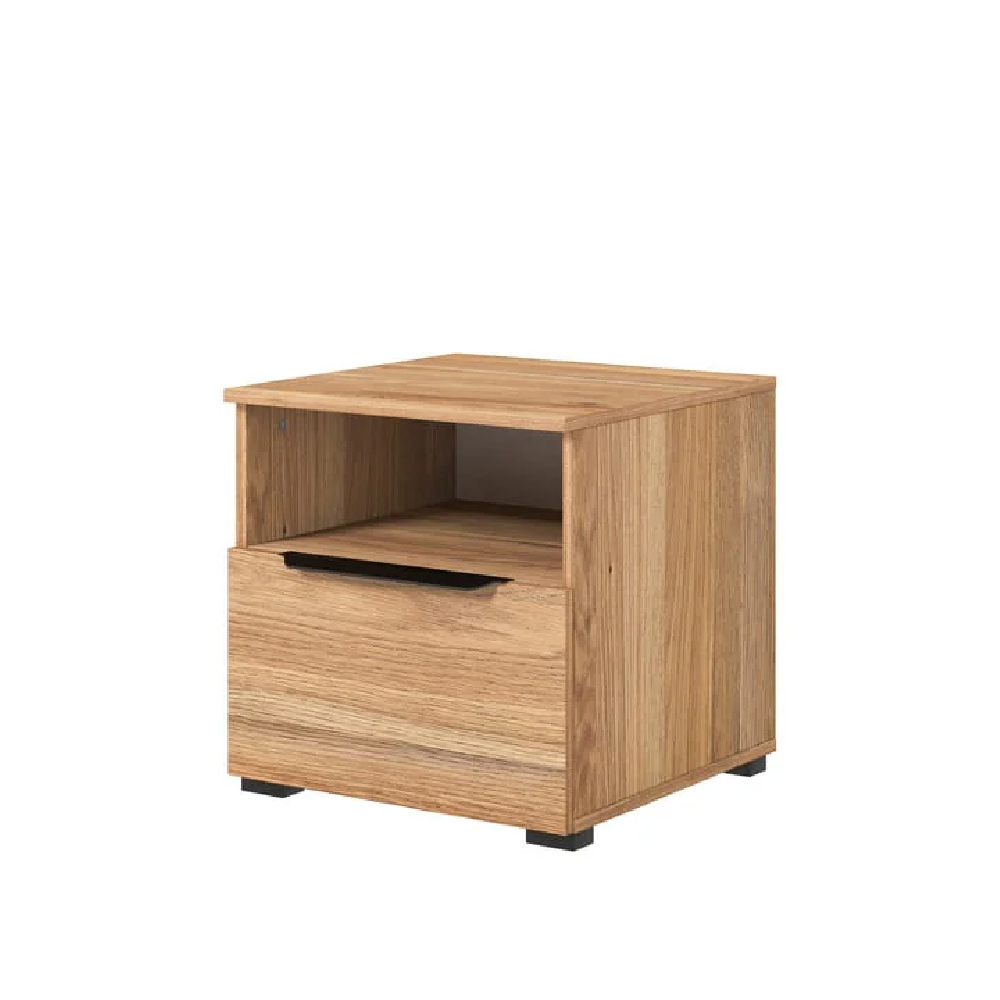 Tarzana Wooden Bedside Cabinet With 1 Drawer In Mauvella Oak