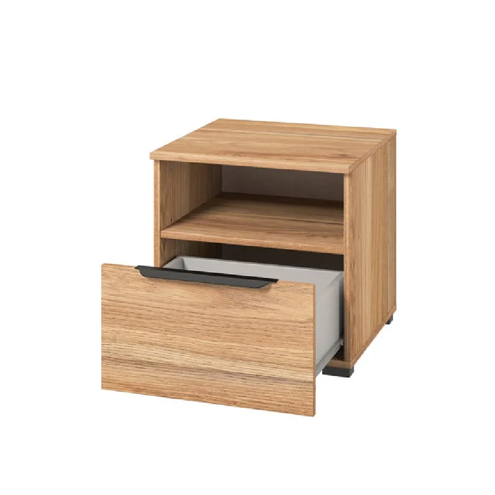 Tarzana Wooden Bedside Cabinet With 1 Drawer In Mauvella Oak