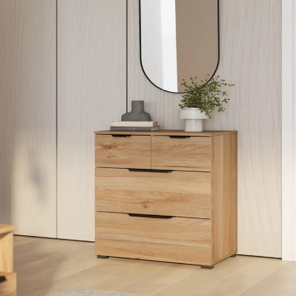 Read more about Tarzana wooden chest of 4 drawers in mauvella oak