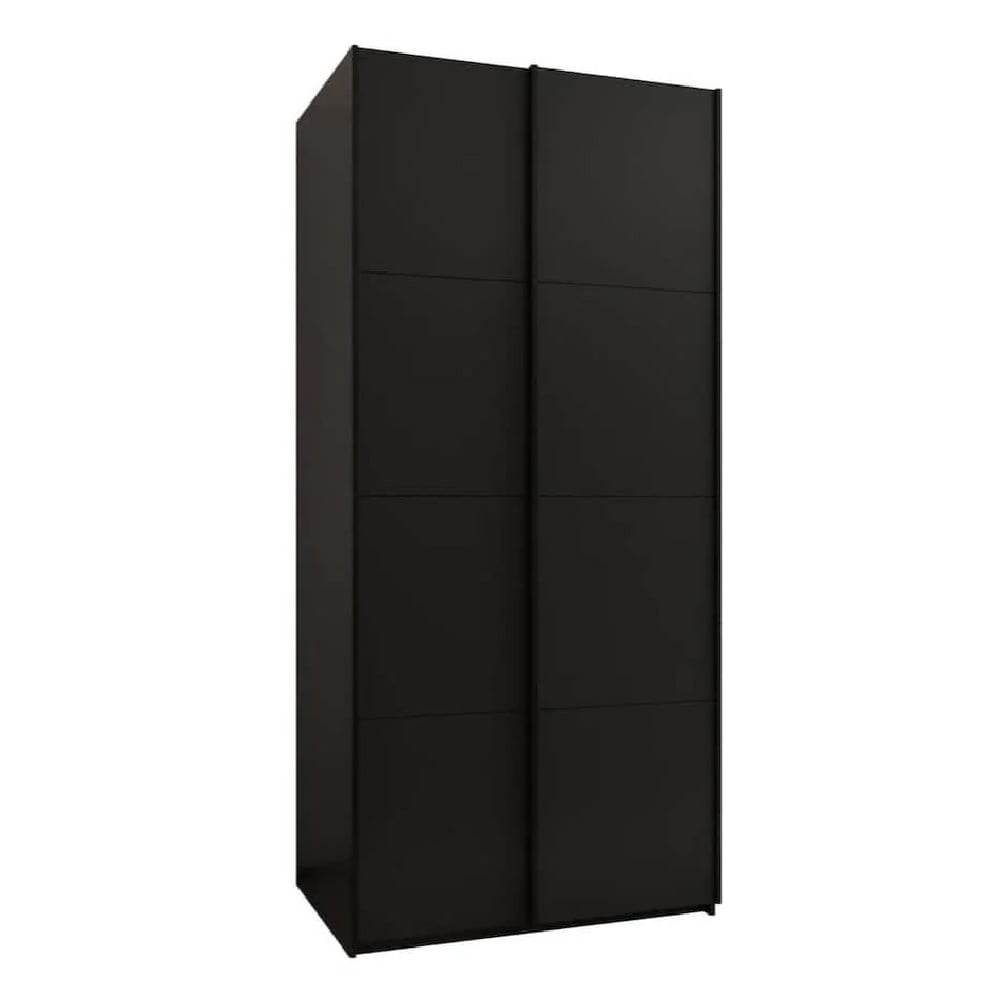 Tarzana Wooden Wardrobe With 2 Sliding Doors In Black