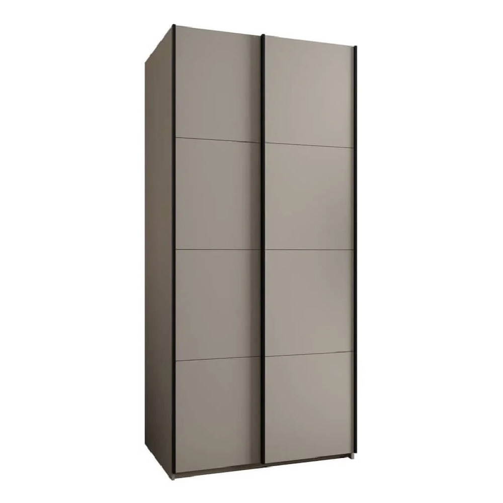 Tarzana Wooden Wardrobe With 2 Sliding Doors In Cashmere