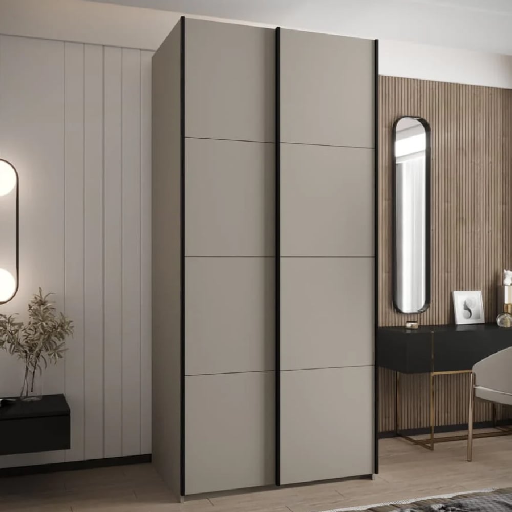 Read more about Tarzana wooden wardrobe with 2 sliding doors in cashmere