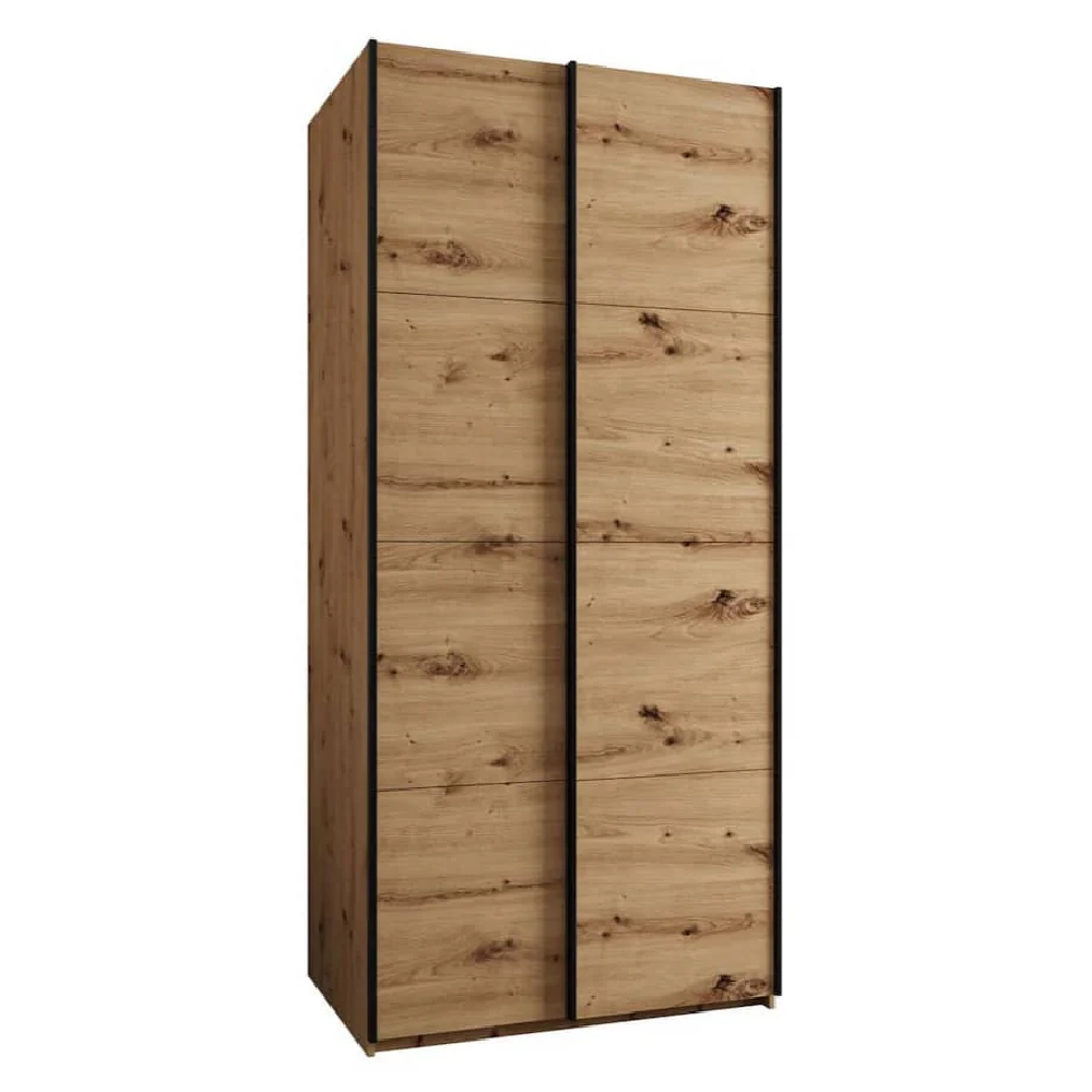 Tarzana Wooden Wardrobe With 2 Sliding Doors In Oak Artisan