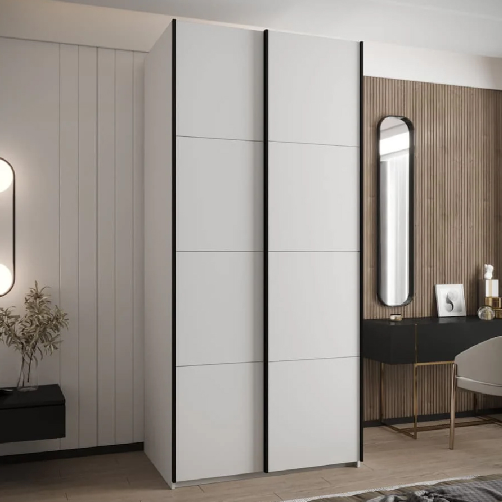 Read more about Tarzana wooden wardrobe with 2 sliding doors in white