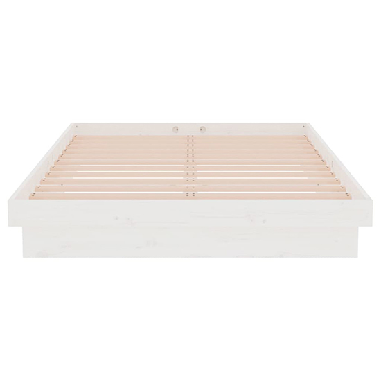 Tassilo Solid Pinewood Double Bed In White Furniture in Fashion