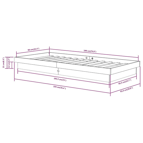 Tassilo Solid Pinewood Single Bed In Natural