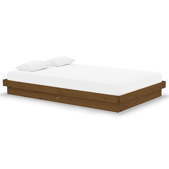Tassilo Solid Pinewood Super King Size Bed In Honey Brown_2