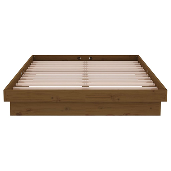 Tassilo Solid Pinewood Super King Size Bed In Honey Brown_4