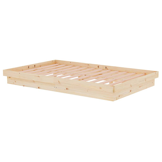 Tassilo Solid Pinewood Super King Size Bed In Natural