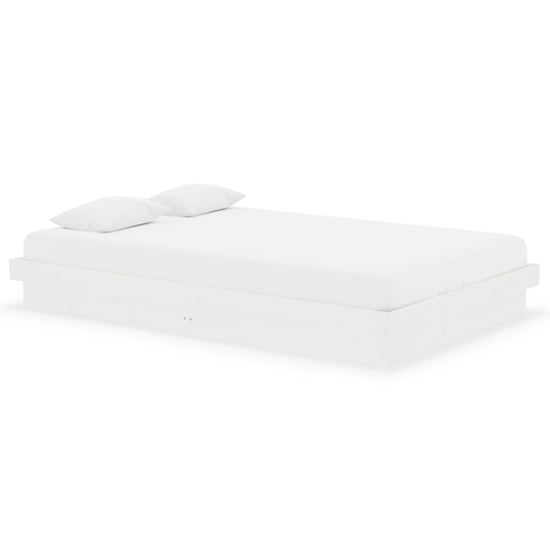 Tassilo Solid Pinewood Super King Size Bed In White