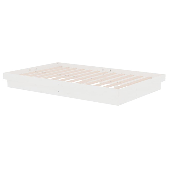 Tassilo Solid Pinewood Super King Size Bed In White