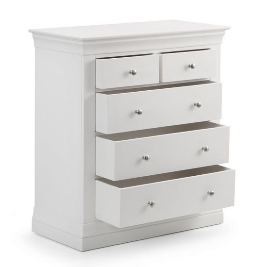 Calida Wooden Tall Chest Of Drawers In White Lacquer_5