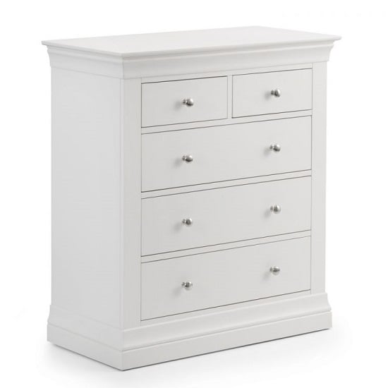 Calida Wooden Tall Chest Of Drawers In White Lacquer_4