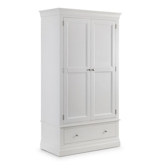 Calida Wooden Wardrobe In White Lacquer With Two Doors_3