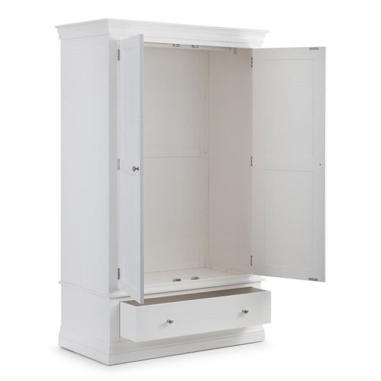Calida Wooden Wardrobe In White Lacquer With Two Doors_4