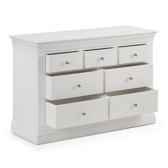 Calida Wooden Wide Chest Of Drawers In White Lacquer_4