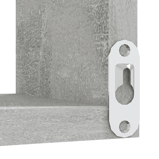 Tasya Wooden Corner Wall Shelf In Concrete Effect