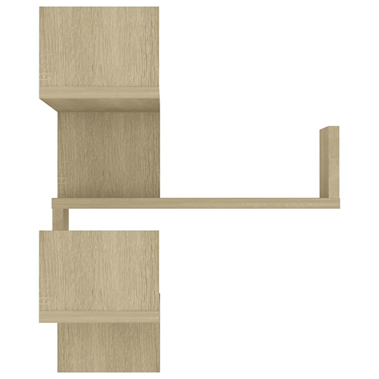 Tasya Wooden Corner Wall Shelf In Sonoma Oak