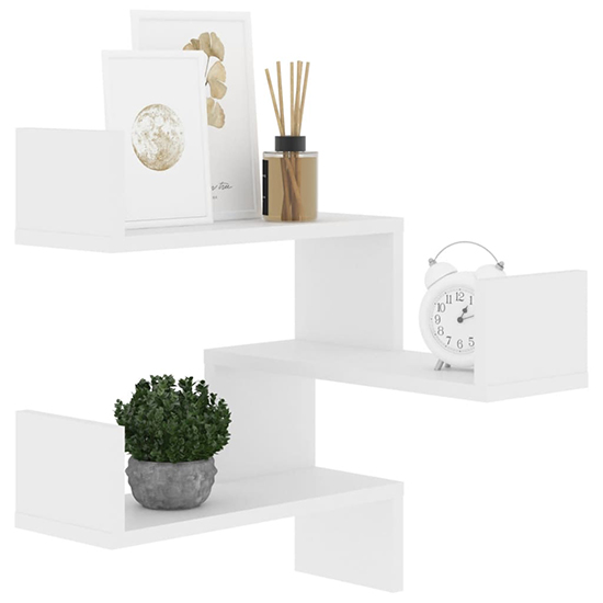 Tasya Wooden Corner Wall Shelf In White_2
