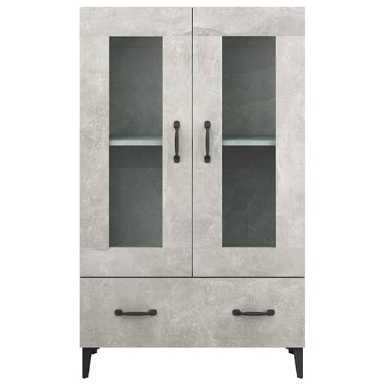Taszi Wooden Highboard With 2 Doors 1 Drawers In Concrete Effect_4