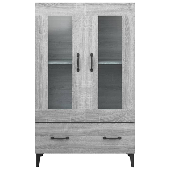 Taszi Wooden Highboard With 2 Doors 1 Drawers In Grey Sonoma Oak