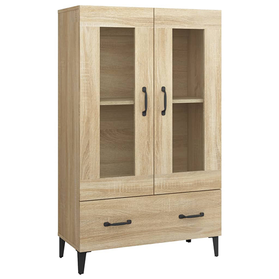 Taszi Wooden Highboard With 2 Doors 1 Drawers In Sonoma Oak_3