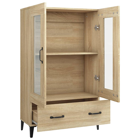Taszi Wooden Highboard With 2 Doors 1 Drawers In Sonoma Oak_5