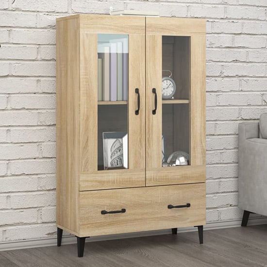 Read more about Taszi wooden highboard with 2 doors 1 drawers in sonoma oak