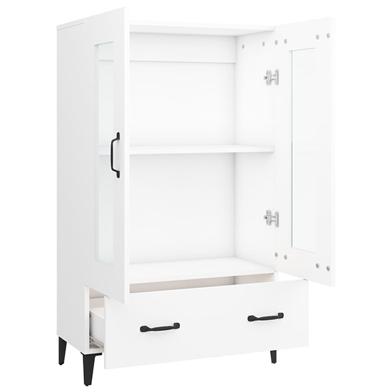 Taszi Wooden Highboard With 2 Doors 1 Drawers In White