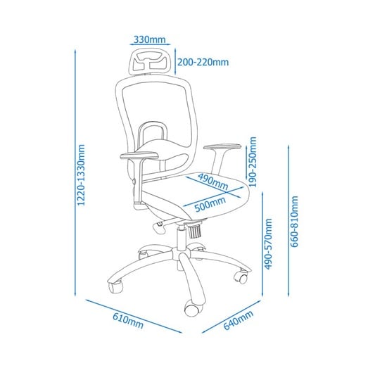 Monkhill Mesh Office Chair In Black With Fabric Seat_2