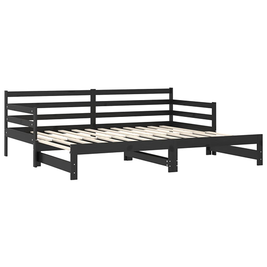Tatiana Solid Pinewood Pull-Out Single Day Bed In Black_5