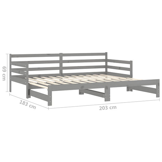 Tatiana Solid Pinewood Pull-Out Single Day Bed In Grey_6