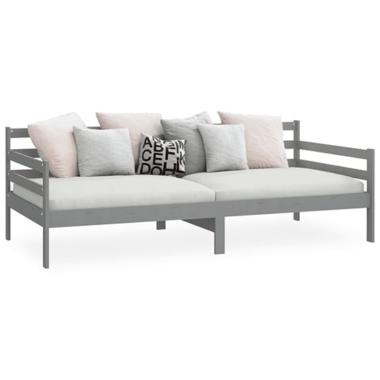 Tatiana Solid Pinewood Single Day Bed In Grey