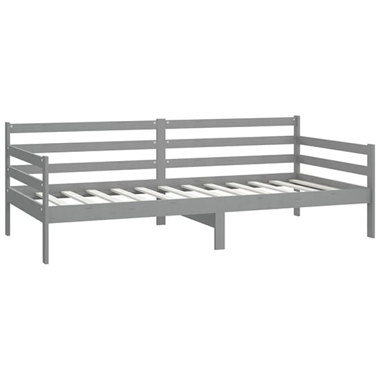 Tatiana Solid Pinewood Single Day Bed In Grey
