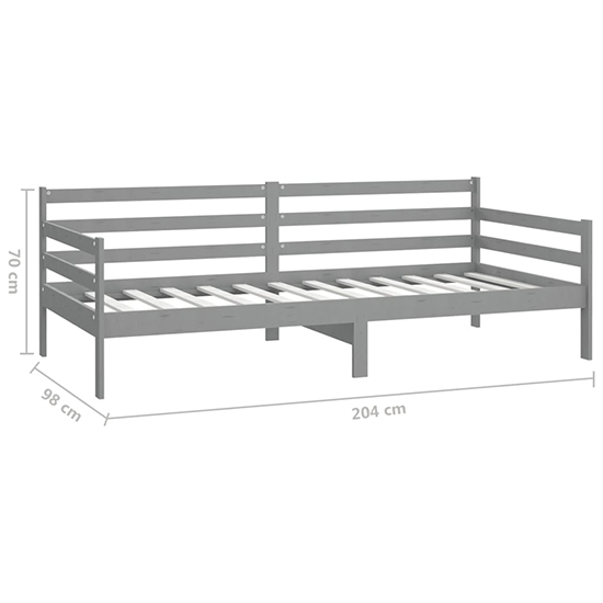 Tatiana Solid Pinewood Single Day Bed In Grey