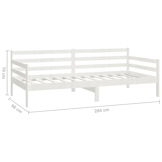 Tatiana Solid Pinewood Single Day Bed In White