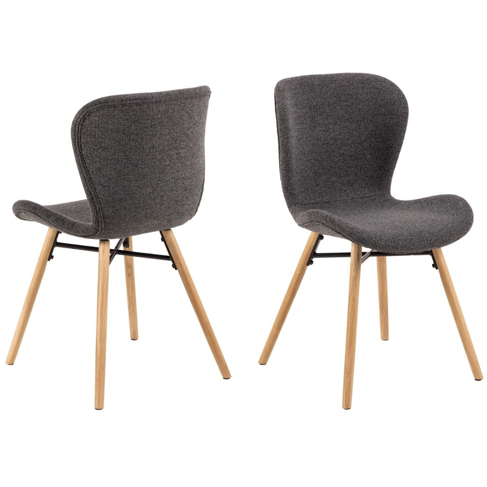 Taunton Wooden Dining Table With 4 Bangor Grey Chairs In Oak