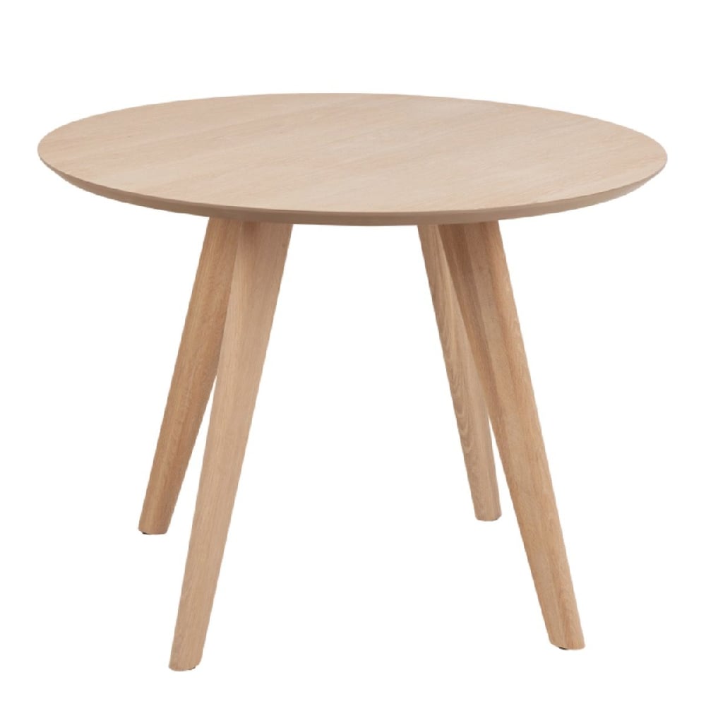Taunton Wooden Dining Table Round In White Oak