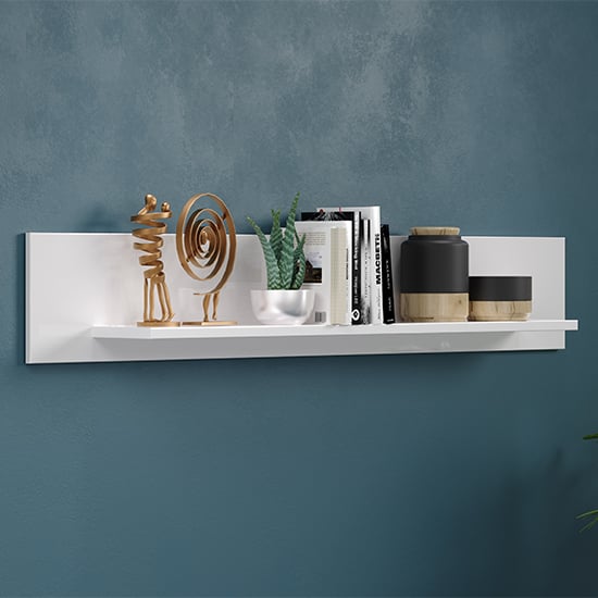 Product photograph of Tavia Wooden Wall Shelf In White from Furniture in Fashion